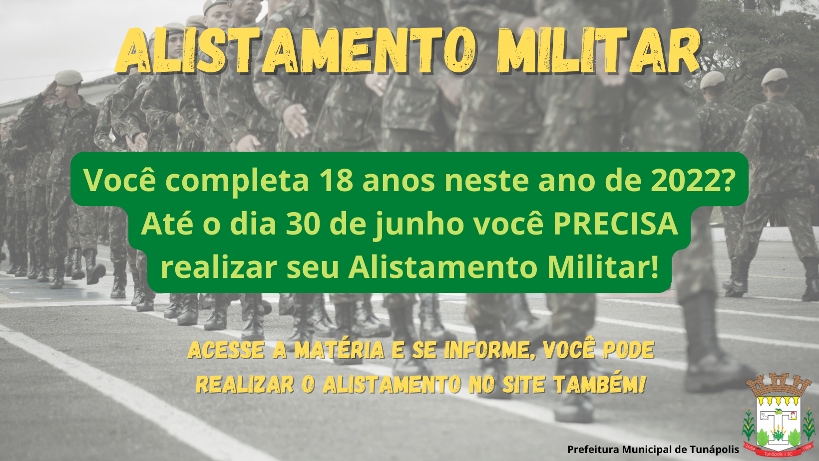 Alistamento Militar deve ser realizado até o dia 30 de junho